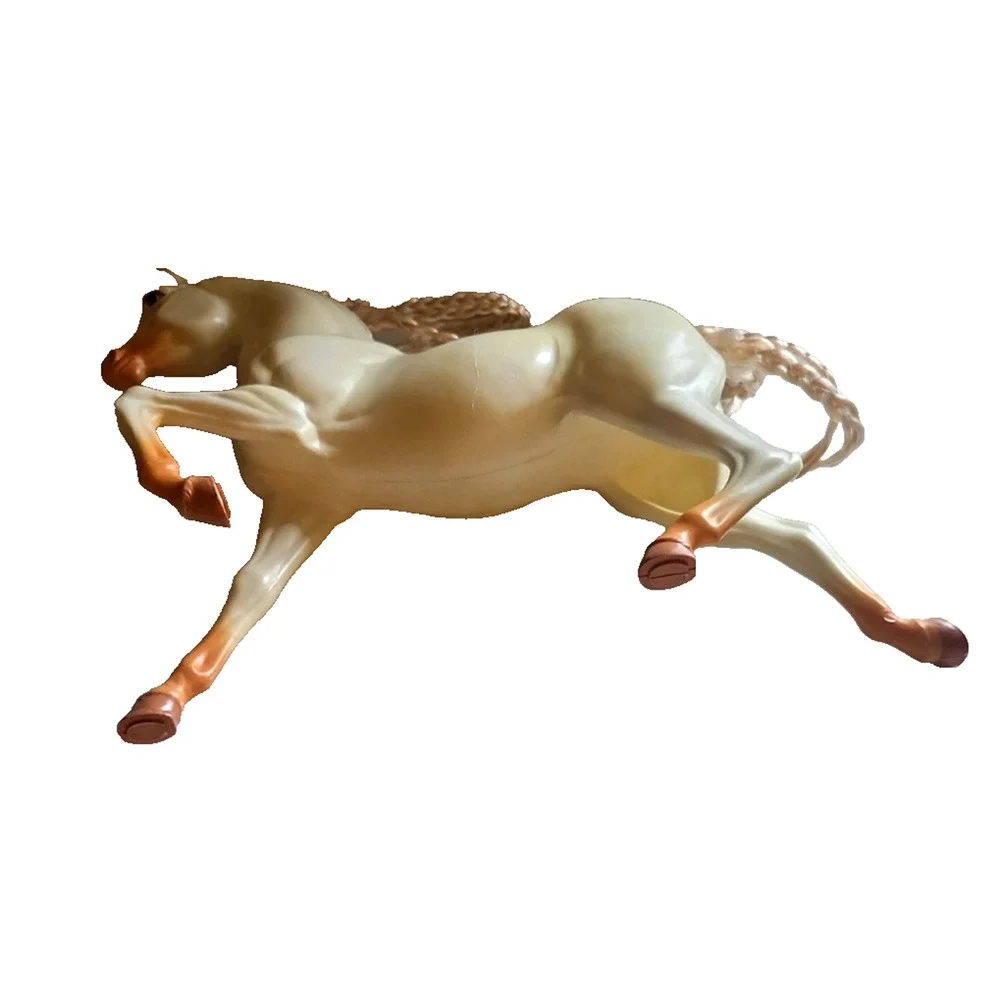 Vintage Mattel Barbie Blinking Beauty White Horse 1987 Tan 11”